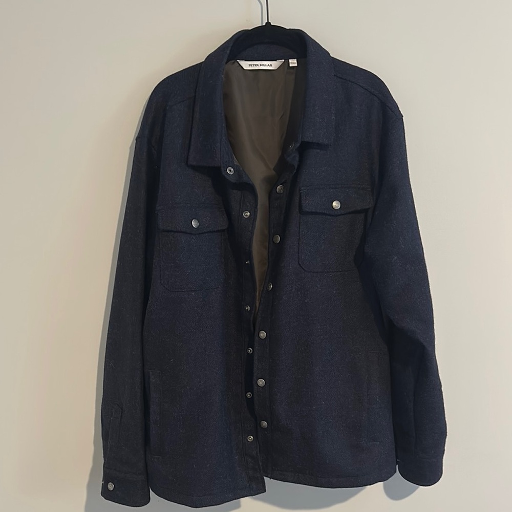 Peter Millar Black Lightweight Shirt Jacket